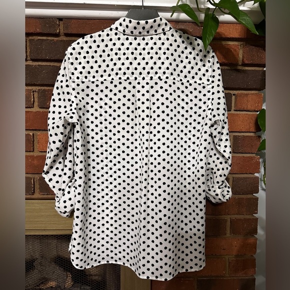 apple print button up blouse (shirt) size Medium - Picture 2 of 9